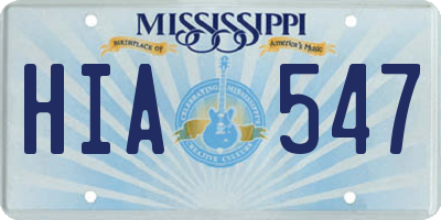 MS license plate HIA547