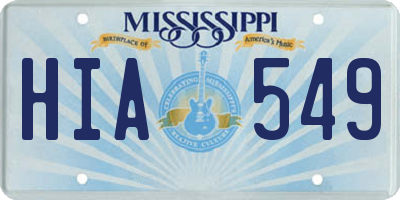 MS license plate HIA549