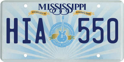 MS license plate HIA550