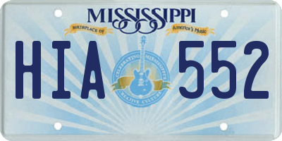 MS license plate HIA552