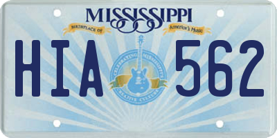 MS license plate HIA562
