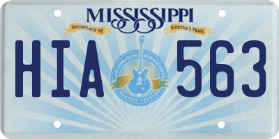 MS license plate HIA563