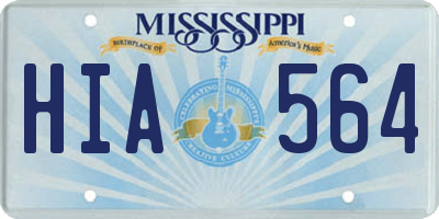 MS license plate HIA564