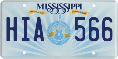 MS license plate HIA566