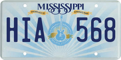 MS license plate HIA568