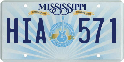 MS license plate HIA571