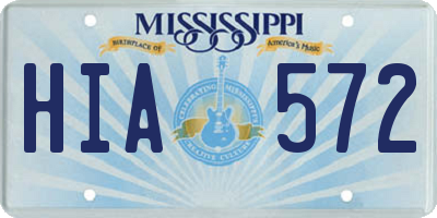 MS license plate HIA572