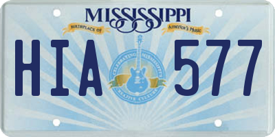 MS license plate HIA577