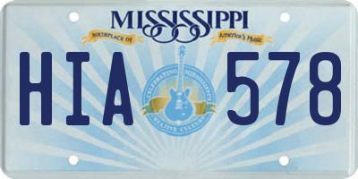 MS license plate HIA578
