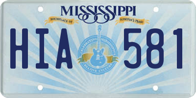 MS license plate HIA581