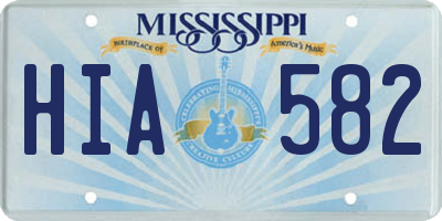 MS license plate HIA582