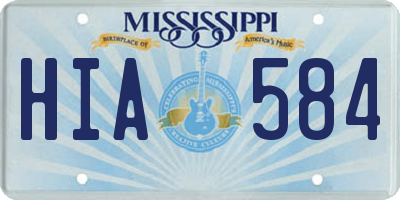 MS license plate HIA584