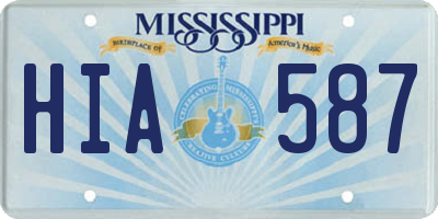 MS license plate HIA587