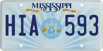 MS license plate HIA593