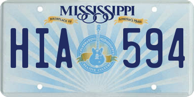 MS license plate HIA594
