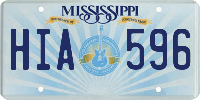 MS license plate HIA596