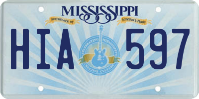 MS license plate HIA597