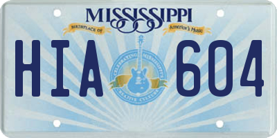 MS license plate HIA604