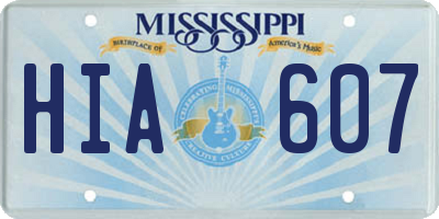 MS license plate HIA607