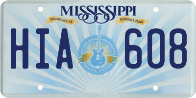 MS license plate HIA608