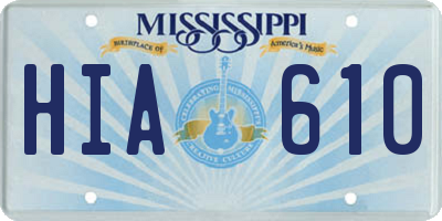 MS license plate HIA610