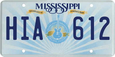 MS license plate HIA612
