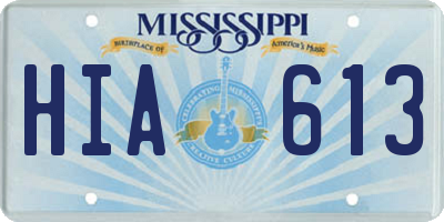 MS license plate HIA613