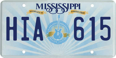 MS license plate HIA615