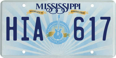 MS license plate HIA617