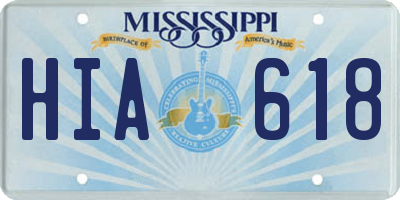 MS license plate HIA618