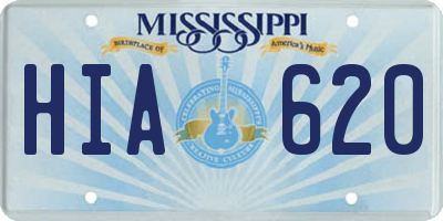 MS license plate HIA620