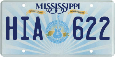 MS license plate HIA622