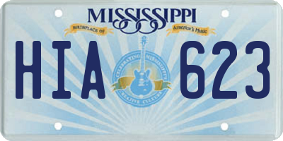 MS license plate HIA623