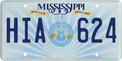MS license plate HIA624