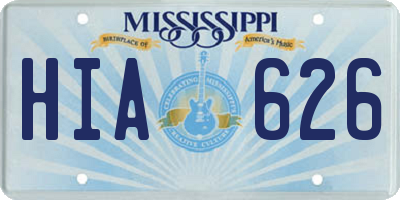 MS license plate HIA626