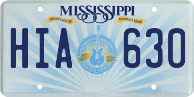 MS license plate HIA630