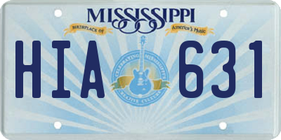 MS license plate HIA631