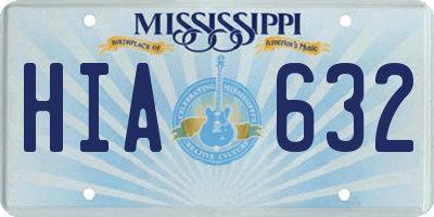 MS license plate HIA632