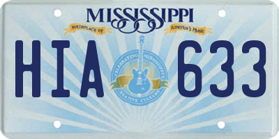 MS license plate HIA633