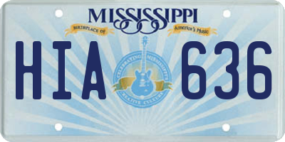 MS license plate HIA636