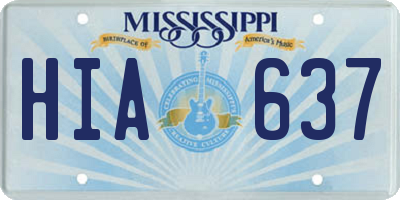 MS license plate HIA637