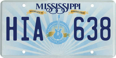 MS license plate HIA638
