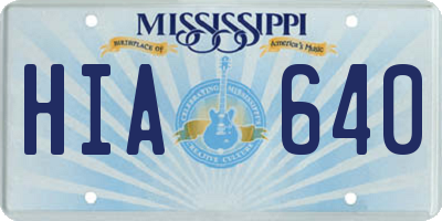 MS license plate HIA640