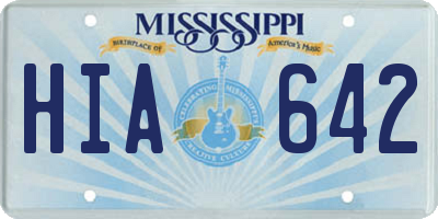 MS license plate HIA642