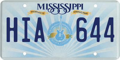 MS license plate HIA644