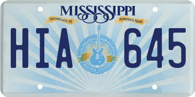 MS license plate HIA645