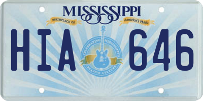 MS license plate HIA646