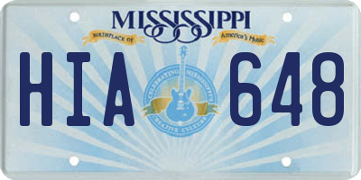 MS license plate HIA648