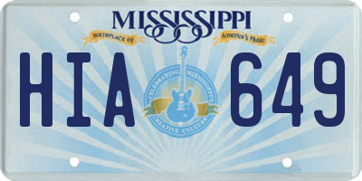 MS license plate HIA649