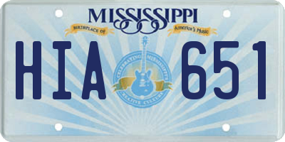 MS license plate HIA651